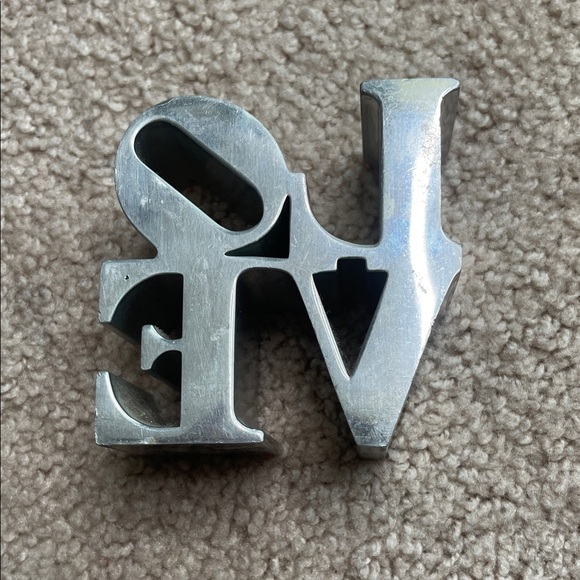 Modern Silver LOVE Sculpture - Picture 2 of 5